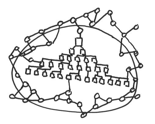 Hierarchies and networks in organizations